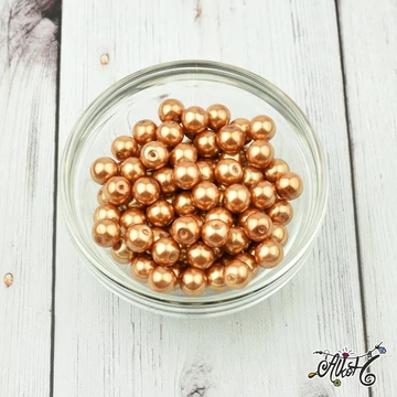 Viaszgyöngy - bronz, 8 mm