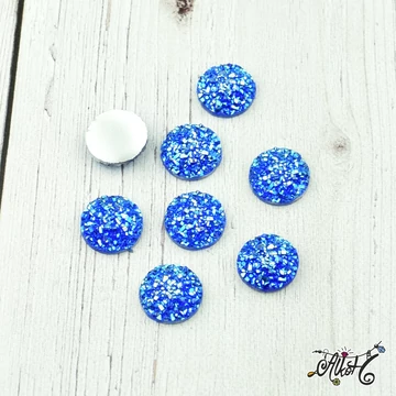 királykék műgyanta druzy kaboshon 12mm