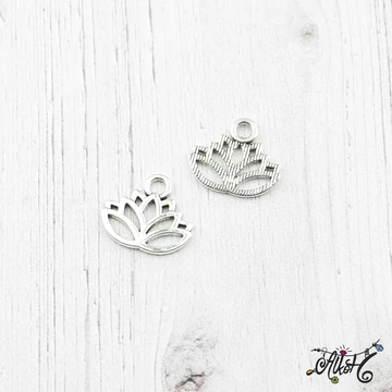 tibeti ezüst lótusz medál