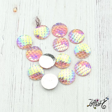 rozsaszin-pikkelymintas-kaboshon-12mm