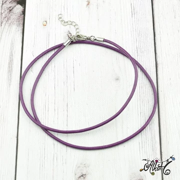 Bőr nyaklánc alap - lila