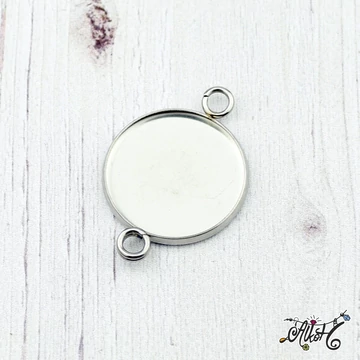 Orvosi fém tányéros összekötő medál alap (20mm belső)