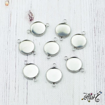 Orvosi fém tányéros összekötő medál alap (10mm belső)