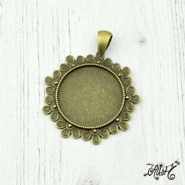 Virág szegélyes medál alap (25 mm belső)