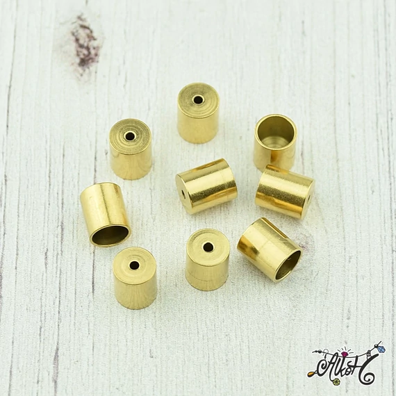 antik arany orvosi fém végzáró, kupak 7x6mm